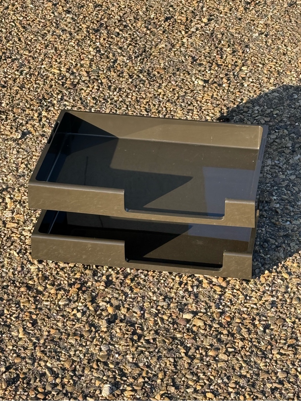 Space Age Brown Plastic 80s Vintage Paper Letter Tray Office Stationary by TENEX